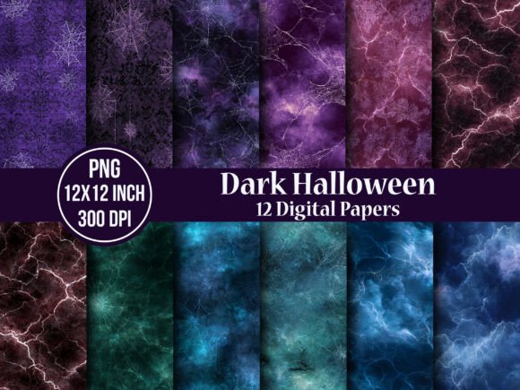 12 Dark Halloween Backgrounds Bundle: Setting the Spooky Scene
