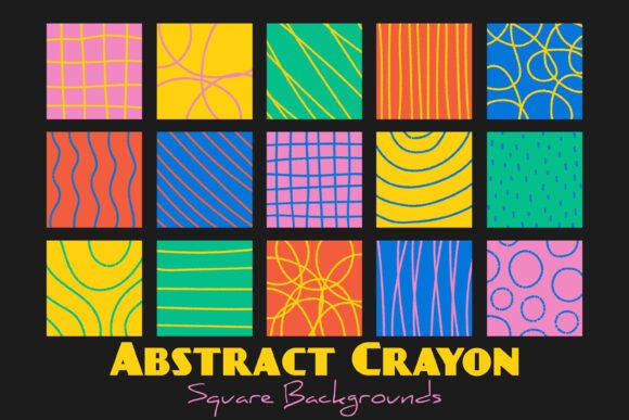 Abstract Crayon Square Backgrounds: A Handmade Touch for Modern Design