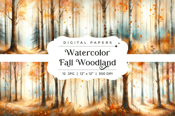 Bring Autumnal Charm to Your Designs with Watercolor Fall Woodland Backgrounds