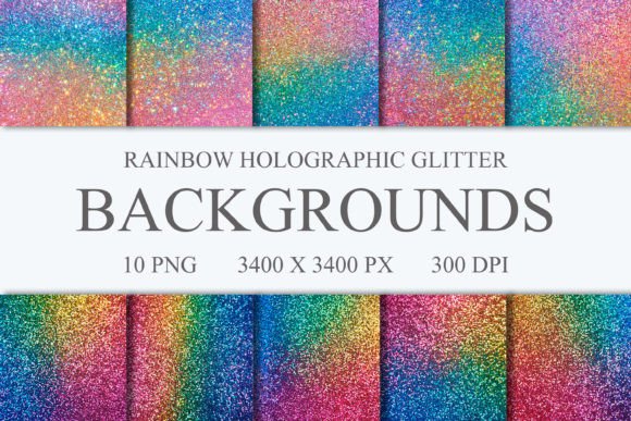 Captivating Rainbow Holographic Glitter Backgrounds