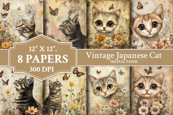 Charming Feline Nostalgia: Using Vintage Japanese Cat Backgrounds