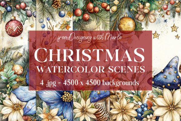 Christmas Scenes Backgrounds, Set 24: Elevate Your Holiday Designs