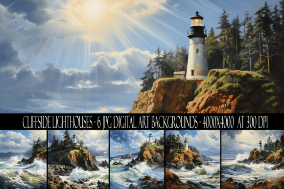 Coastal Drama: Using Cliffside Lighthouse Art Backgrounds
