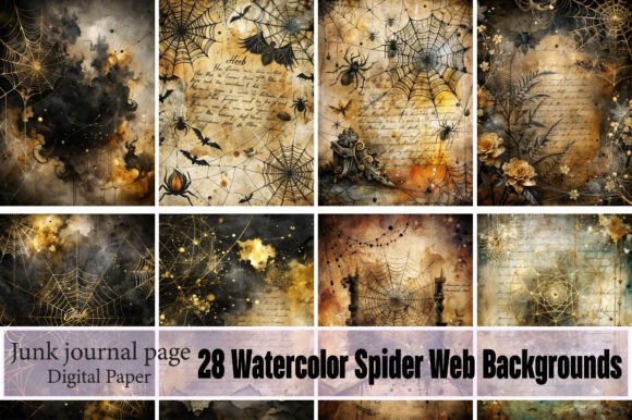 Crafting with a Spooky Twist: Watercolor Spider Web Backgrounds