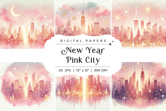 Designing a Dreamy 2025 with New Year Pink City Backgrounds