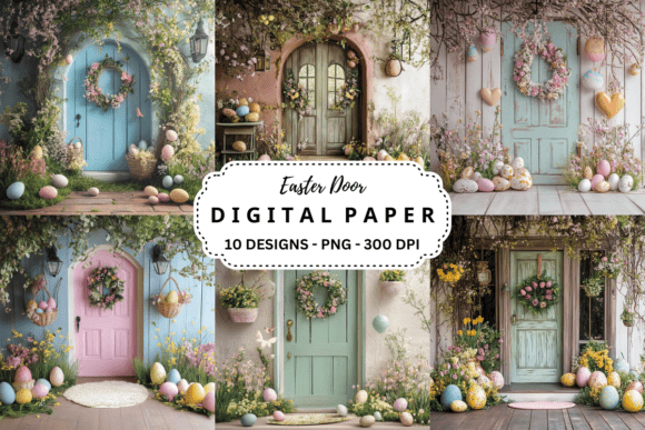 Easter Door Digital Backgrounds: Your Spring Design Solution