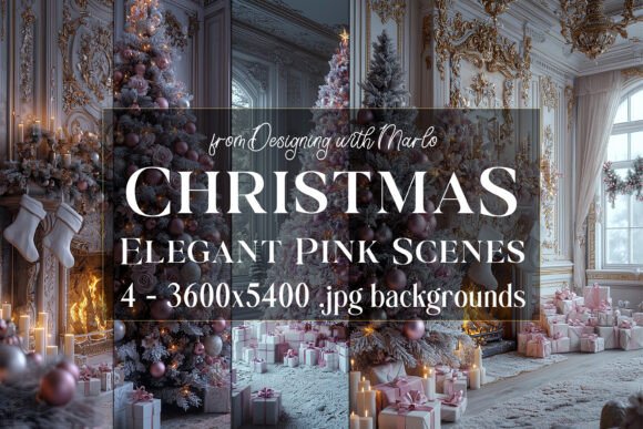 Elegant Pink Christmas Backgrounds S2: A Creative Toolkit