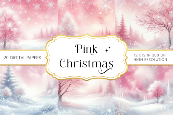 Embrace a Whimsical Holiday: Watercolor Pink Christmas Backgrounds