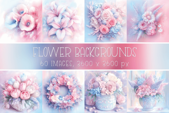 Light Blue Pink Flower Backgrounds: A Digital Design Asset