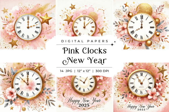 Pink Clocks New Year Backgrounds: A Designer's Guide