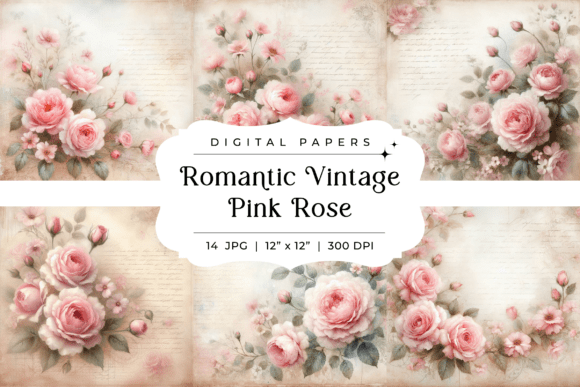 Romantic Vintage Pink Rose Backgrounds: A Designer's Floral Toolkit