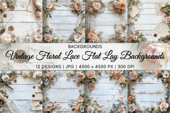 Timeless Romance: The Art of the Vintage Floral Lace Flat Lay Backgrounds