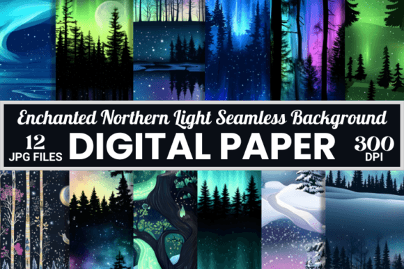 Unlock Magic: The Enchanted Northern Lights Backgrounds Bundle