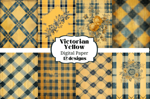 Victorian Yellow Blue Backgrounds for Timeless Design